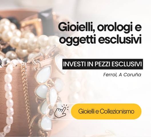 Gioielli in oro: anelli, bracciali e orecchini all’asta con diamanti e pietre preziose - Tribunale n. 1 di La Coruña